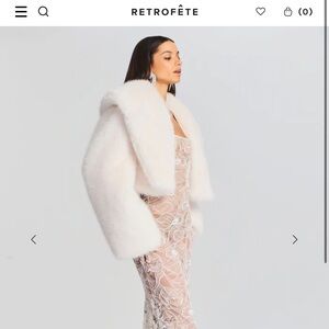 Retrofete - Cadence White Faux Fur Jacket